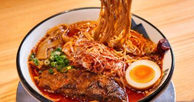 Spicy ramen at AFURI kara kurenai Shinjuku Subnade