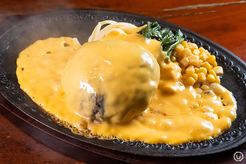 Cheese hamburger steak at Moburan Asakusa