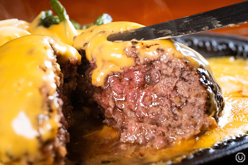 Cheese hamburger steak at Moburan Asakusa