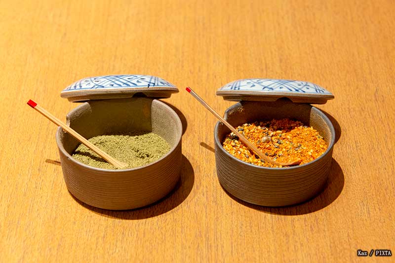 sansho and shichimi  yakitori seasonings