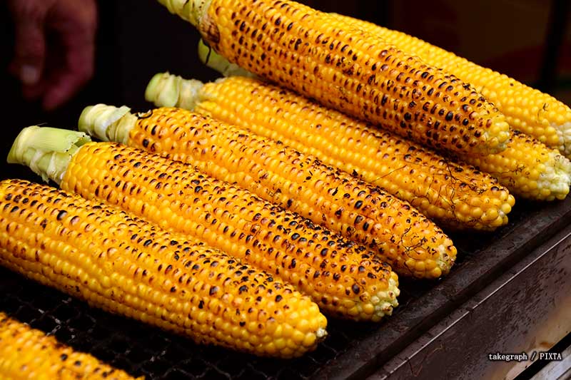 grilled corn at a Japanese summer festival