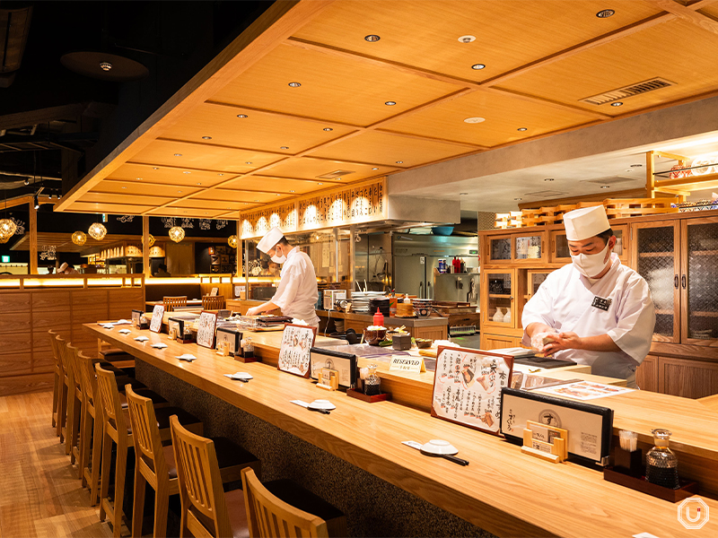 Interior of Kaiten Sushi Ginza Onodera MUSUKO SHIBUYA