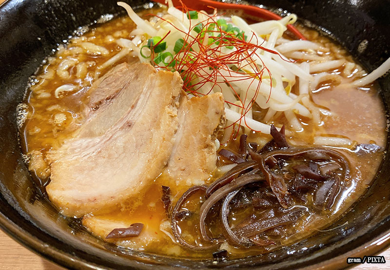 a bowl of tonkotsu gyokai ramen