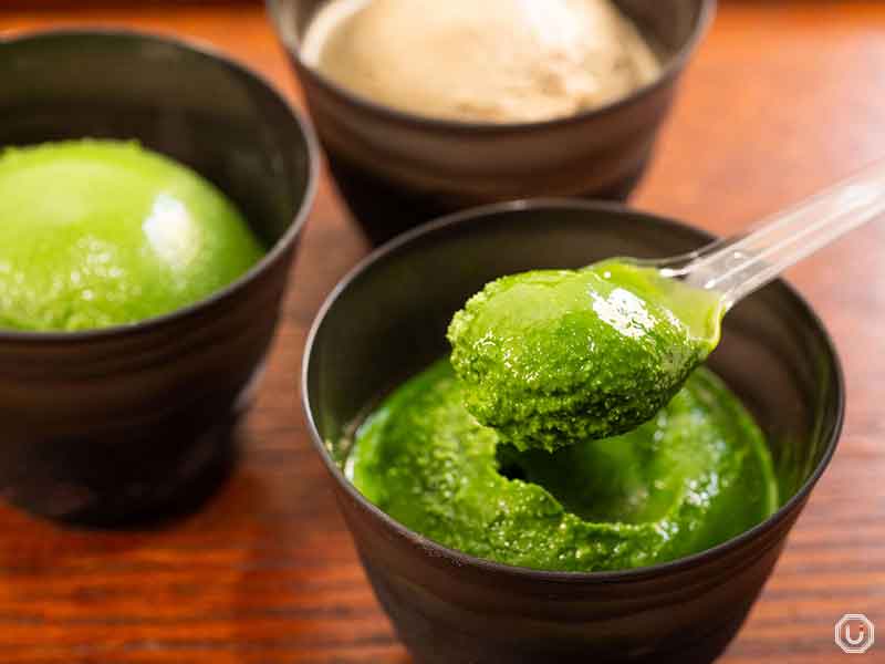 Matcha gelato at Suzukien Asakusa