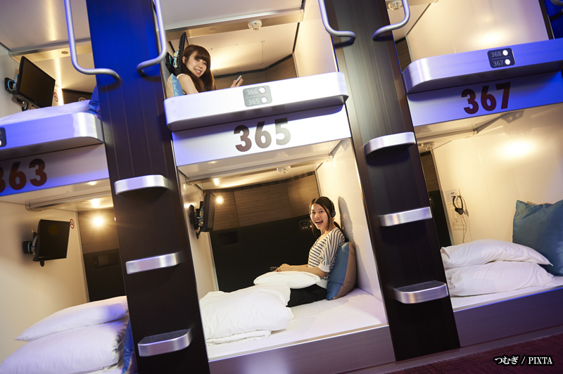 a capsule hotel in Japan
