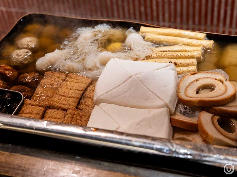 Types of oden at Oden Orenodashi