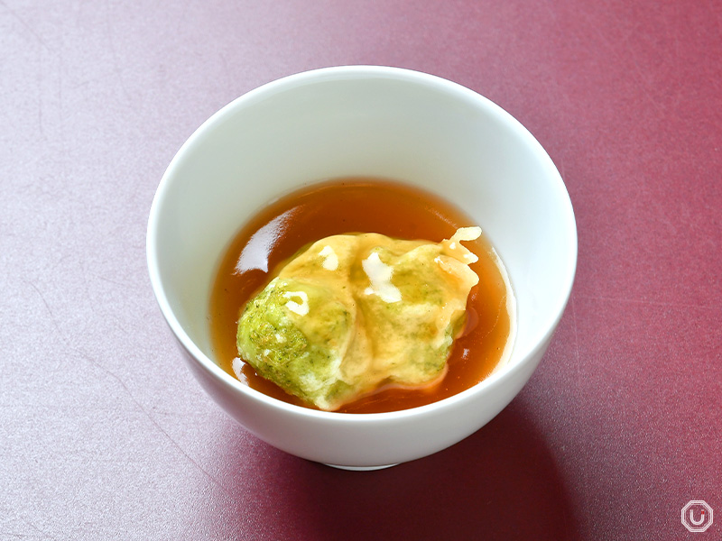 Appetizer (Mountain vegetable tempura styled as tofu