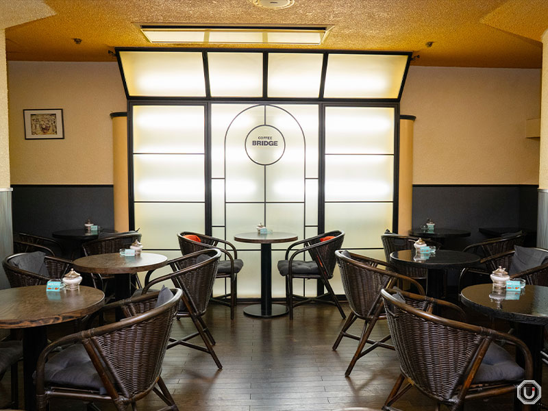 Interior of Cafe Bridge in Ginza