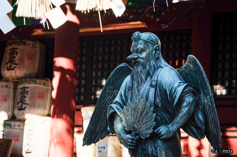 Tengu sculpture in Mount Takao