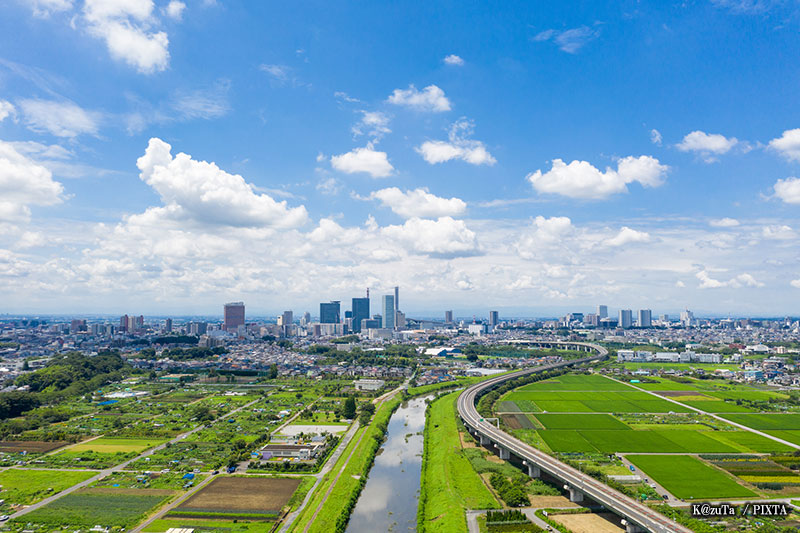 Saitama City and the Minuma rice paddies