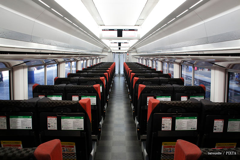 interior of the Narita Express