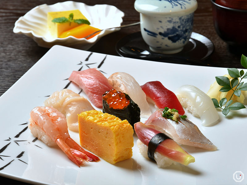 seasonal nigiri at Tsukiji Sushi Iwa