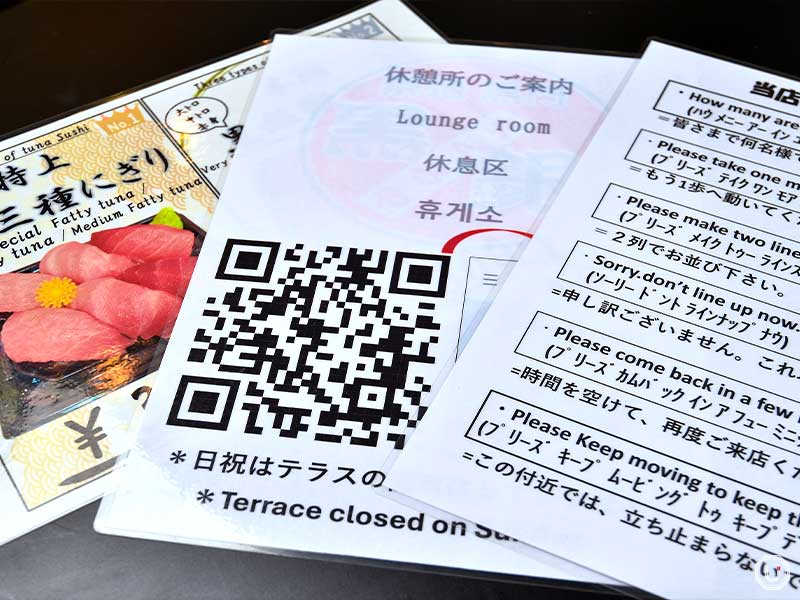 まぐろや黒銀 築地本店　英語メニュー