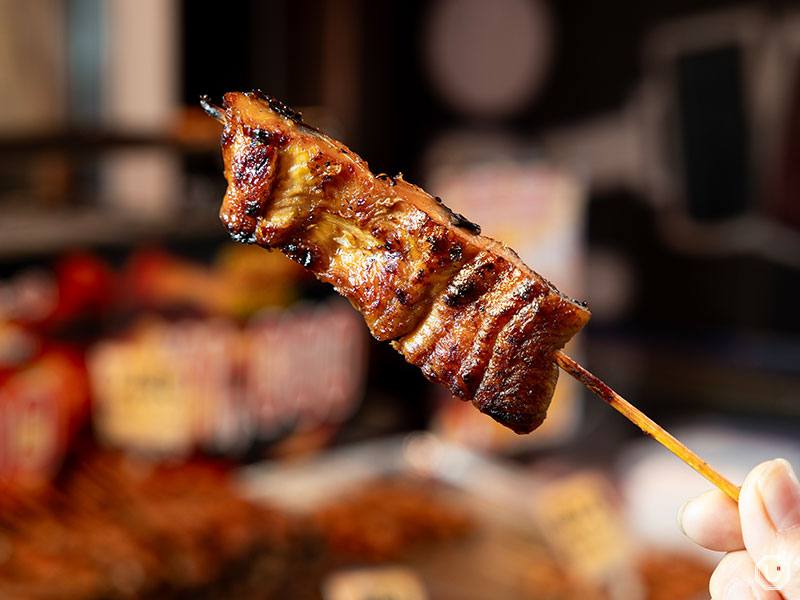 skewers at at Tsukiji Unagi Shokudou