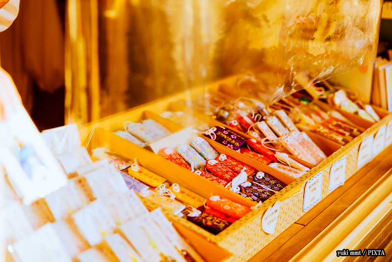 omamori and other amulets at a shrine