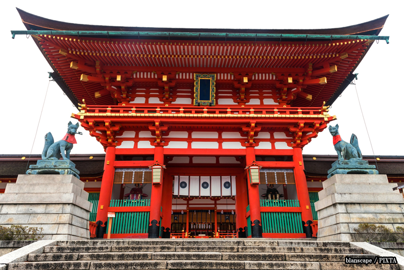 Romon Gate of Fushimi Inari Taisha Shrine in Kyoto
