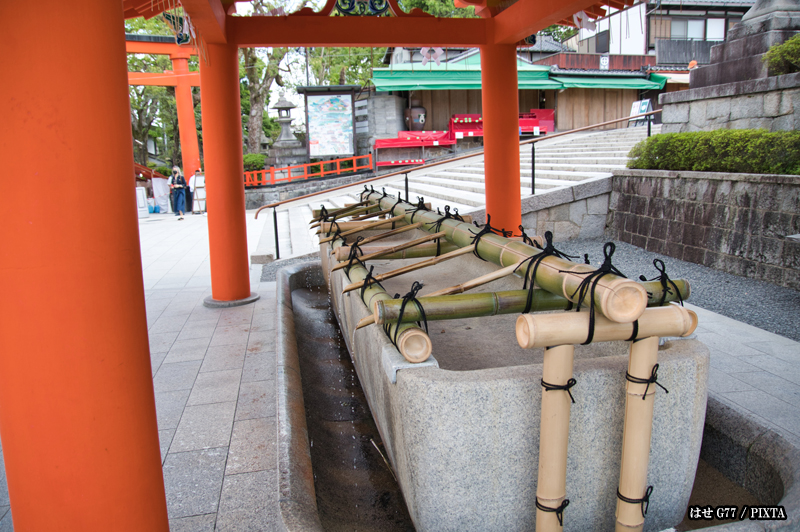 temizuya purification pavilion at Fushimi Inari Taisha Shrine in Kyoto