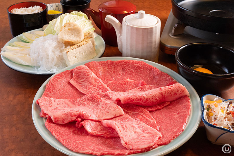 Premium sukiyaki and sides