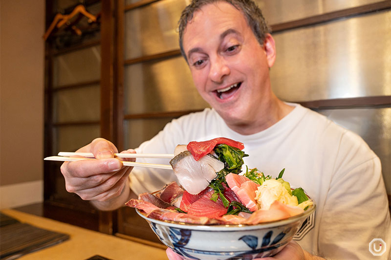 Kaisengottsu donburi at Nihon Rettō Sakaba Uegoshima