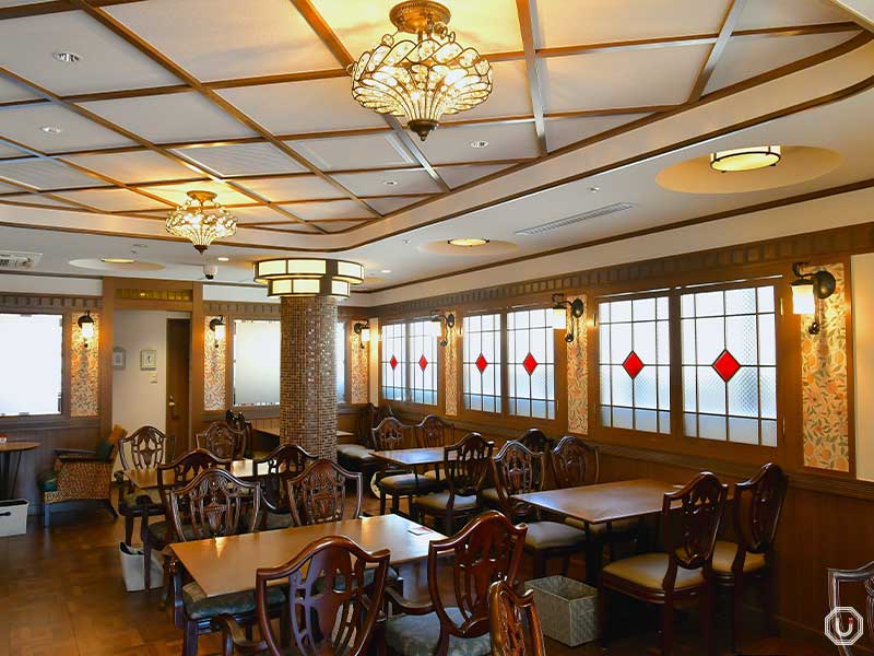 『舟和』の本店２階の喫茶スペース