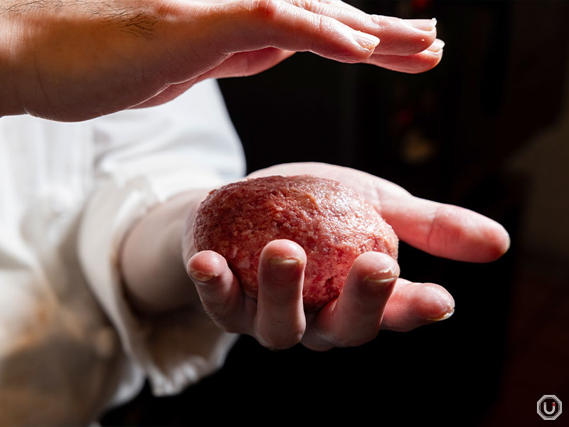 Preparing Hamburg Steak at Grill Manten-boshi