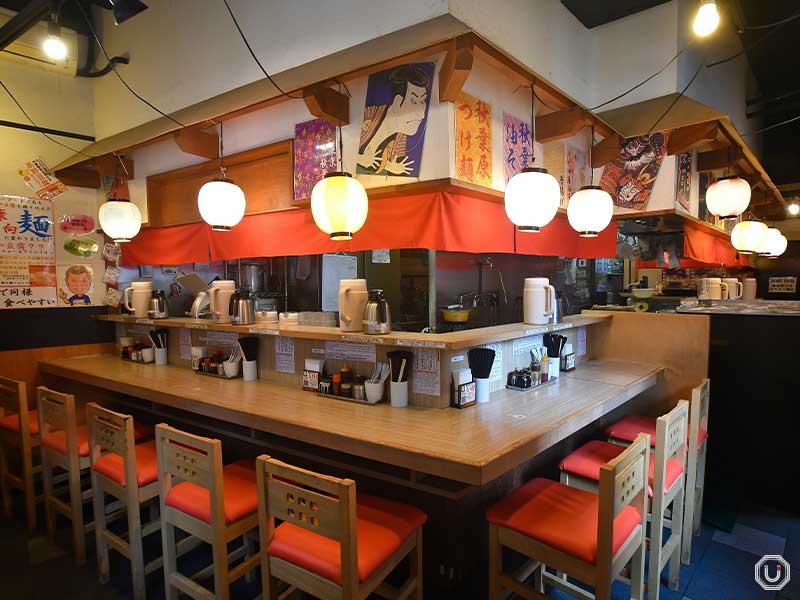 Interior of Akihabara Tsukemen Aburasoba Gaku