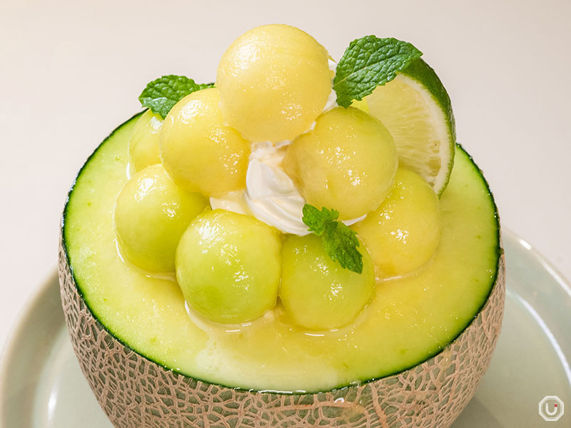 melon parfait at Horiuchi Fruit Farm
