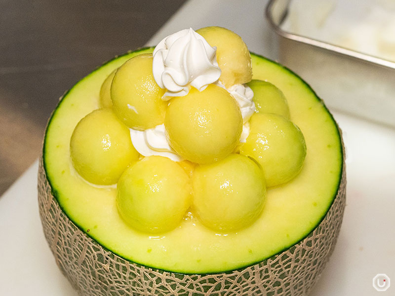 melon parfait at Horiuchi Fruit Farm