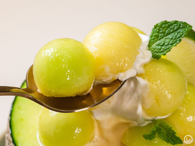melon parfait at Horiuchi Fruit Farm