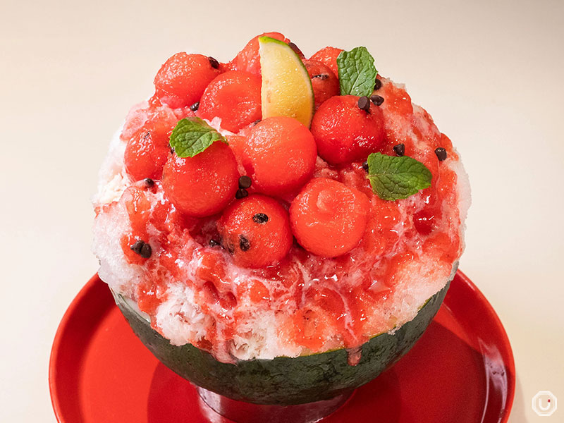 Watermelon shaved ice at Horiuchi Fruit Farm