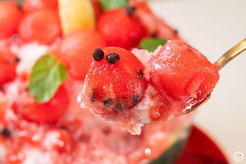 Watermelon shaved ice at Horiuchi Fruit Farm