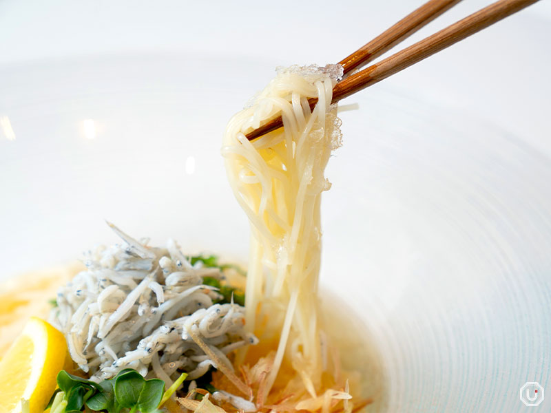 Chilled Somen with Lemon and Whitebait