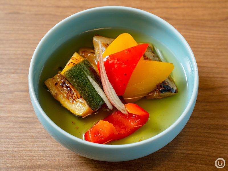 Summer Vegetables Marinated in Dashi