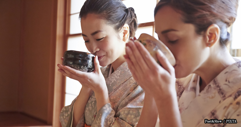participating in a Japanease tea ceremony