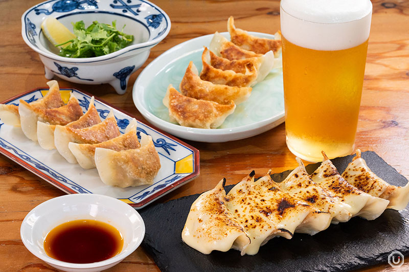 gyoza and beer