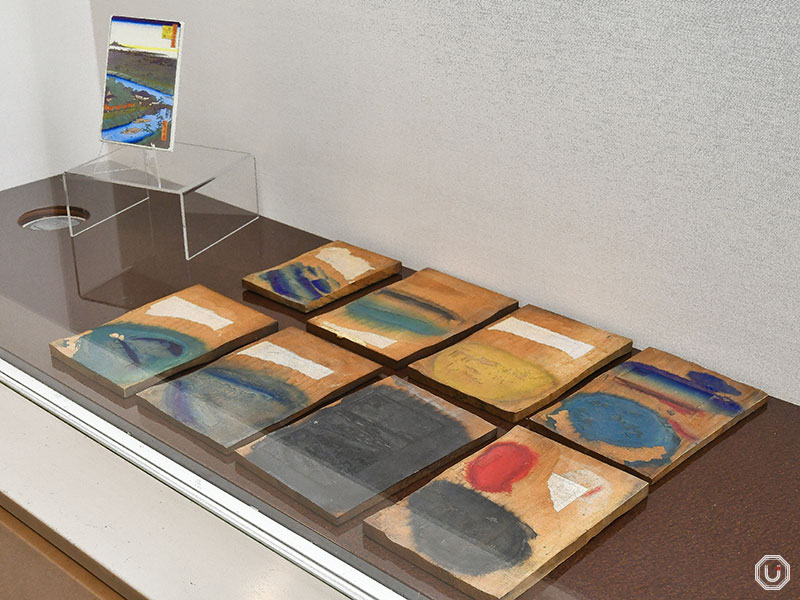 Woodblocks on display