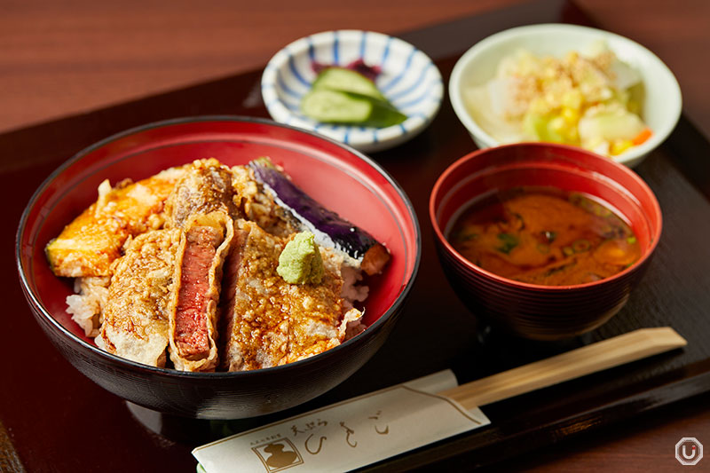 天ぷら ひさご 大崎店の黒毛和牛天丼の写真