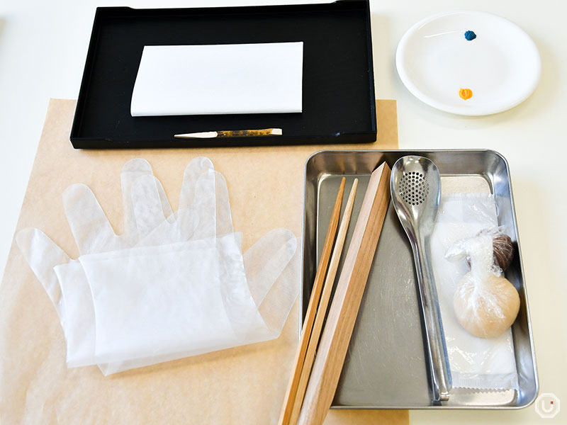 Tools used in AN TOKYO Japanese Culture Experience's wagashi-making class
