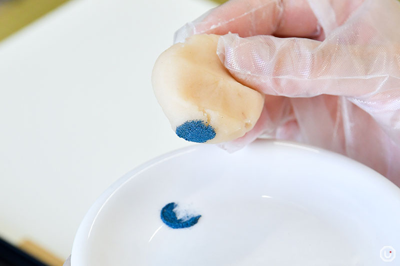 Scene from wagashi-making at Nihon Bunka Taiken An Tokyo