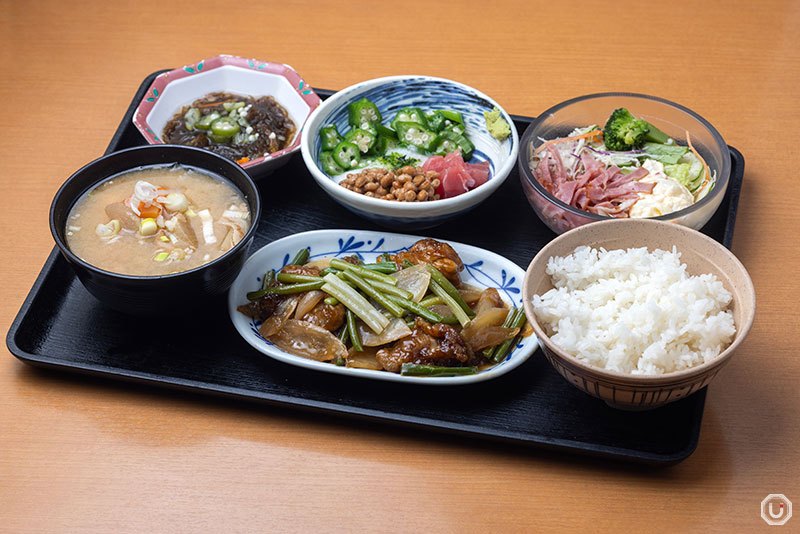 Dishes at Okachimachi Komachi Shokudo in Ueno